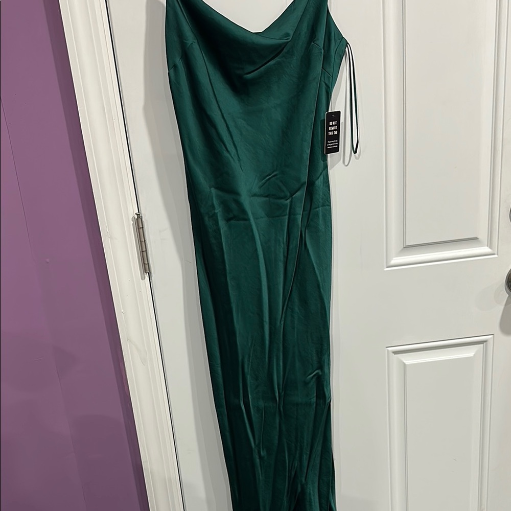 Express Green Cowl Neck Slip Midi Dress